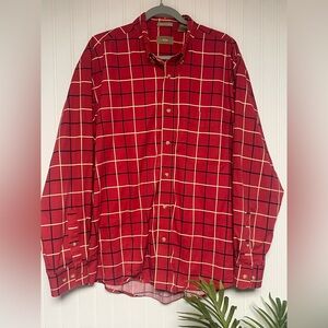 Natural Issue Red Window Pane Red Plaid Shirt Mens XL
